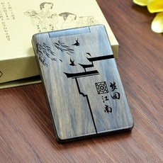 레몬카레샵 수정메이크업 엔틱 휴대용 화장거울 심플 양면 접이식거울 각인, 꿈에서 돌아오다 강남 2