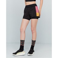 질스튜어트 스포츠 20FW [Color Layered 2in1 Shorts] 블랙 여성 경량 배색 우븐 쇼츠 + 레깅스 JFPA0C429BK