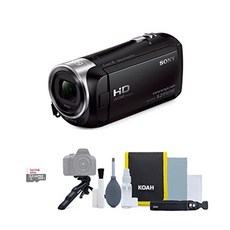 exmor r cmos 센서가 장착된 sony cx405 handycam 1080p 풀 HD 캠코더(검은색) 번들 32GB 100mbs uhs-i 클래스 10 microsdhc, 1개