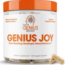 지니어스 조이 누트로픽 무드 인핸서 보충제 뇌 부스팅 L 테아닌 파낙스 인삼 SAM e 유기농 Non GMO 및 글루텐 프리로 인지 건강 지원 기분 신경 기능 향상