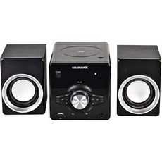 Magnavox MM442 3피스 Top Loading CD 쉘프 시스템(디지털 PLF FM 스테레오 라디오 Bluetooth Wireless Technology Black Bl, 단일옵션