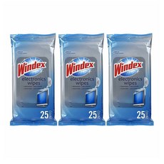 Windex Electronics Screen Wipes 윈덱스 일렉트로닉스 모니터 물티슈 25매X3, 3개