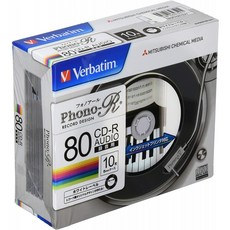 Verbatim 바베이타무 음악 CD-R 80 분 10 장의 레코드 조 라벨 (잉크젯 지원) Phono-R 48 배속 MUR80PHW1, 1