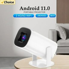 2024 홈 시네마 야외 휴대용 프로젝터 안드로이드 11 듀얼 와이파이 6 200 ANSI 올위너 H713 BT5.0 1080P 1280x720P 4K 신제품, 미국 플러그, P30-화이트 유선
