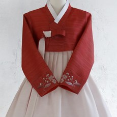 [비비한복] [한복대여] 나래 레드 (베이지 그레이) 한복 세트