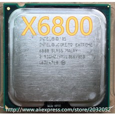 인텔 코어 2 X6800 CPU LGA775 ConroeXE FSB1066MHz B2 HH80557PH0774M 2.93GHz 4MB L2 75W TDP 작동 100%