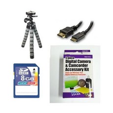 시너지 디지털 캐논 VIXIA Mini X 캠코더 액세서리 키트 KSD48GB 메모리 카드 HDMI6FM AV HDMI 케이블 ZELCKSG 케어 클리닝 GP-10 삼각대