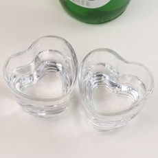 하트 소주잔 술잔 1EA 커플 유리 소주 컵 특이한 잔 집들이 선물, 상세페이지 참조, 1개