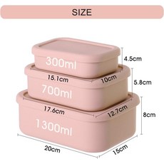 YONGHAO 실리콘 도시락 용기 누출 방지 BPA 프리 식기 세척기 안전, 03 3PCSPINK, 3개