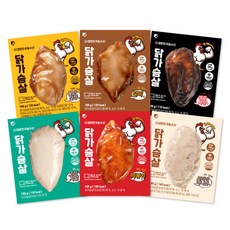 촉촉한 통 닭가슴살 6종 12입/오리지널/크리미어니언/떡볶이/꿀맛간장/매콤짜장/갈비, 12개, 100g