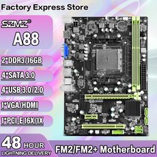 SZMZ A88 게이밍 퍼포먼스 메인보드 AMD FM2 소켓 지지대 A8 A10-7890K 애슬론 2x4 880K CPU DDR3 SATA3.0 최대 16GB USB 3.0