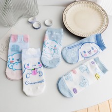 소소키즈 여아 시나모롤 양말 중목 5족 세트 아동 키즈 주니어 봄 여름 가을 겨울 사계절 패션 발목 양말