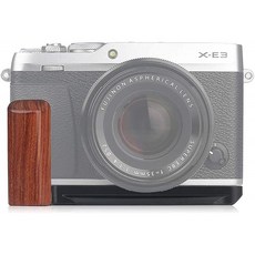 WEPOTO Fujifilm X-E3용 핸드 그립 메탈 빨강 단목재 GP-XE3카메라용 카메라 그립통판