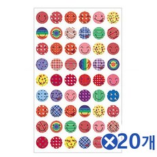 (ABC쇼핑몰+) 다양한패턴 스마일 스티커 1매x20개 노트북스티커 rssle& W87506A