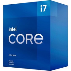 인텔 Core™ i7-11700F 데스크탑 프로세서 8코어 최대 4.9GHz LGA1200(인텔 500 시리즈 및 일부 400 칩셋) 65W, Processor 8 Cores - 인텔10세대