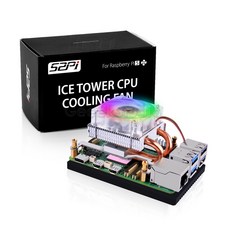 로우 프로파일 ICE 타워 쿨러 CPU RGB LED 조명 냉각 FAN 라즈베리 파이 5 용, 1개