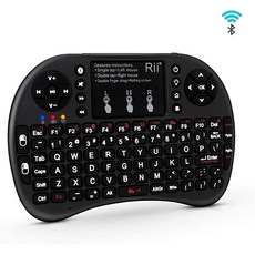 스마트폰 노트북 PC 태블릿용 터치패드 QWERTY 키보드 백라이트 휴대용 무선 키보드를 갖춘 업그레이드된 Rii i8 미니 블루투스 키보드 Windows Mac TV Xbox PS3 Raspberry Pi Black, 상세페이지 참조, 상세페이지 참조