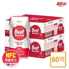 리타 레드비트즙 NFC 착즙주스 원액 (200mlx60팩), 60개, 200ml