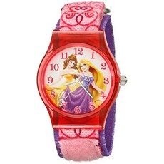 [해외직구]Disney Kids W001699 Rapunzel Belle 아날로그 디스플레이 아날로그 쿼츠 핑크 시계
