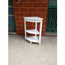 거실코너 캐비닛 콘솔 거실코너선반 거실코너장 모서리장식장, 화이트 3층 대형 높이 80.5cm