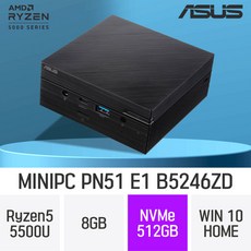 ASUS 미니PC PN51-E1-B5246ZD / Ryzen5-5500U / WIN10 HOME [R7-5700U 무상업그레이드 출고됩니다], 512GB, 8GB