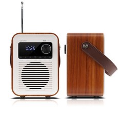 캔스톤 C601 제페토 블루투스스피커 라디오 MP3플레이어 알람시계, 체리우드