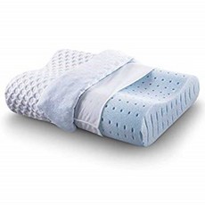 CR COMFORT & RELAX Ventilated Memory Foam Contour Pillow with AirCell Technology Standard 1-Pack Blue