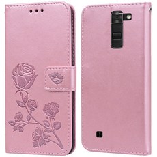 럭셔리 가죽 플립 북 케이스 LG K7 M1 공물 5 X210 X210DS MS330 LS675 로즈 플라워 지갑 스탠드 케이스 전화 커버 가방 coque|플립 케이스|