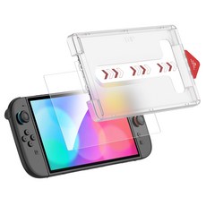 이이네 Switch2 전용 고화질 강화유리 필름 세트 닌텐도 스위치2 9H 고투명 강화유리 필름 블루 라이트 차단 강화유리 보호 세트, 1세트, 고투명 필름 세트3(한 장), L1135