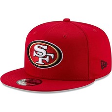 New Era NFL 9FIFTY 조절 가능한 스냅백 모자 캡 프리 사이즈 라스베가스 레이더스 스크립트 로고, San Francisco 49ers