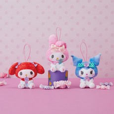 FURYU 산리오 마이멜로디 쿠로미 롤리팝 캔디 인형 마스코트 홀더, 마이멜로디레드
