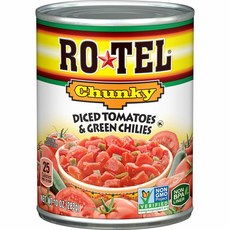 ROTEL Chunky Diced Tomatoes and Green Chilies 로텔 청키 다이스드 토마토 & 그린칠리 283g 4팩