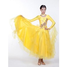 Suona Dancer 여성 모던 볼룸 댄스 댄스복 댄스스포츠 드레스 원피스, 블루