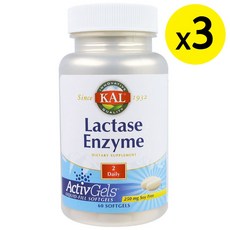 KAL 락타아제 효소 250mg 60정 3개, 선택, 상세설명참조