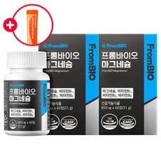 프롬바이오 마그네슘 신경근육기능유지 식약처 기능성인정 건강기능식품 비타민B, 2박스, 60정