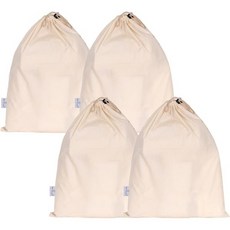 Food Grade Cotton Fabric Bags 4Pack Reusable Organic Storage Bulk Produce Drawstring Muslin Natura