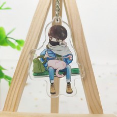 캐릭터키홀더 양면 고화질 열쇠 고리 아크릴 장식, AJ