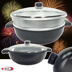다용도 찜솥 시루솥 32cm 튀김팬 만두 랍스타 만두 꽃게 호빵 고구마 옥수수 가리비 조개 찜기 업소용 스팀솥 2단 국내산 찜통, 1개