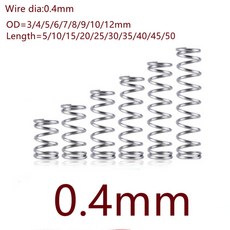 스테인레스 스틸 압축 OD 4mm 12mm 길이 5 50mm 10 20 개/로트 0 4x3 4 6 7 8 10/12, 7mm 20pcs, 25mm, 20개