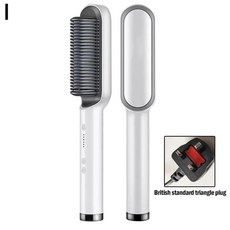 물결 판 고데기 남자 매직기 아이언 hair straightener brush hair straightener with straightener electric 스타일링 휴대용, 하얀, 영국
