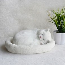숨쉬는 진짜같은 잠자는 고양이 봉제 장난감 모델 시뮬레이션 인형 새끼 고양이 고양이 동물 장식품, 호흡 페르시아 고양이 TY035cm