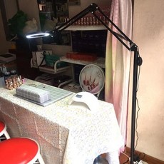 3단 조절 LED스탠드 미용 링라이트 속눈썹 반영구조명, 블랙 12W