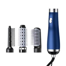 미니고데기 3in1 전기 Volumizer 한 단계 열 공기 빗 스타일링 브러시 헤어 Curler 드라이어 살롱 Straightener 회전, 03 Blue_01 EU