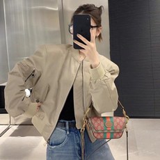 메이리앤 여성 가을 겨울 항공 점퍼 포켓 블루종 지퍼 자켓