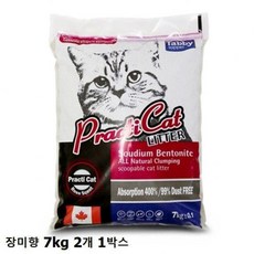 UCB607831 라임마트 2개 탑퍼 장미향 7kg 고양이모래 프락티캣 1박스 KH201