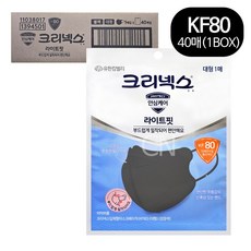 크리넥스 마스크 KF80마스크 황사 미세먼지 대형 블랙 40매, 1개입, 40개