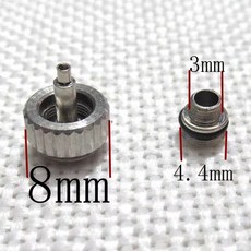 스틸 구리 합금 시계 크라운 Rlx 8mm 실버 골드 메탈 스템 수리 부품 모음 1 개 3, [02] 은, [01] 1 PC, 1개