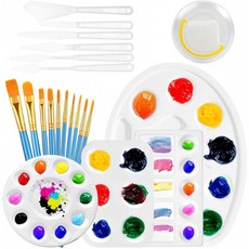 10PCS 아트 페인트 브러시 6PCS 페인트 스크래퍼 수채화용 브러시용 BAPHILE 페인트 트레이 팔레트 플라스틱 팔레트