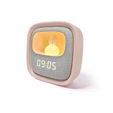 알람 시계-추천-귀여운 토끼 무소음 LED 탁상시계 알람시계 무드등 조명 충전식, 핑크
