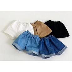 기본 밴딩 반바지 파올라레이나 옷 바지 완제품 인형 의상 소품 미니어쳐 구체관절인형, 데님(진청)